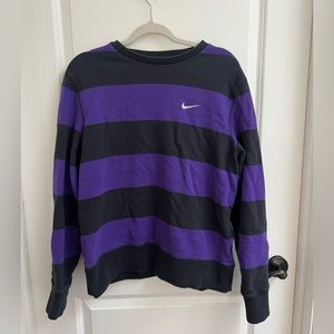 Black & Purple Striped Nike Sweatshirt